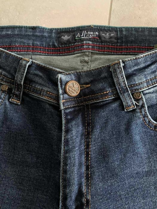 Spodnie dżinsowe męskie z przetarciami - Armani Jeans