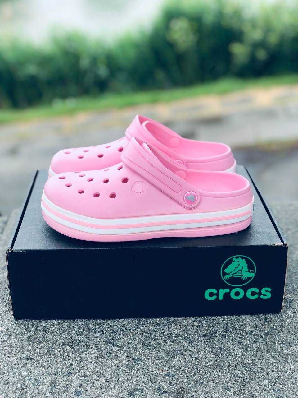 Женские тапки Crocs Pink Высокая подошва! Подростковые Крокс Гарантия!