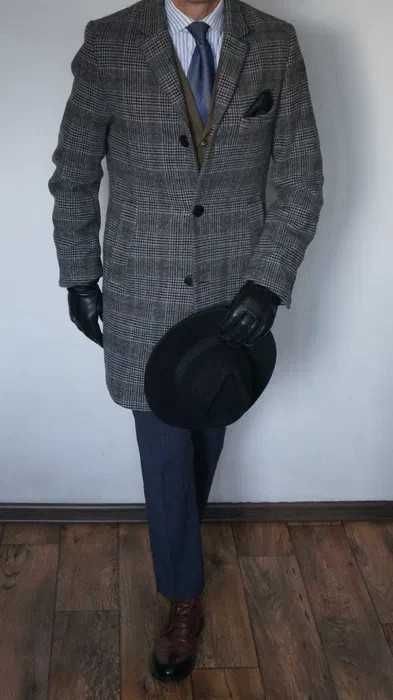Płaszcz Nowy H&M Rozmiar 48/M Kolor Szary/Brąz Krata