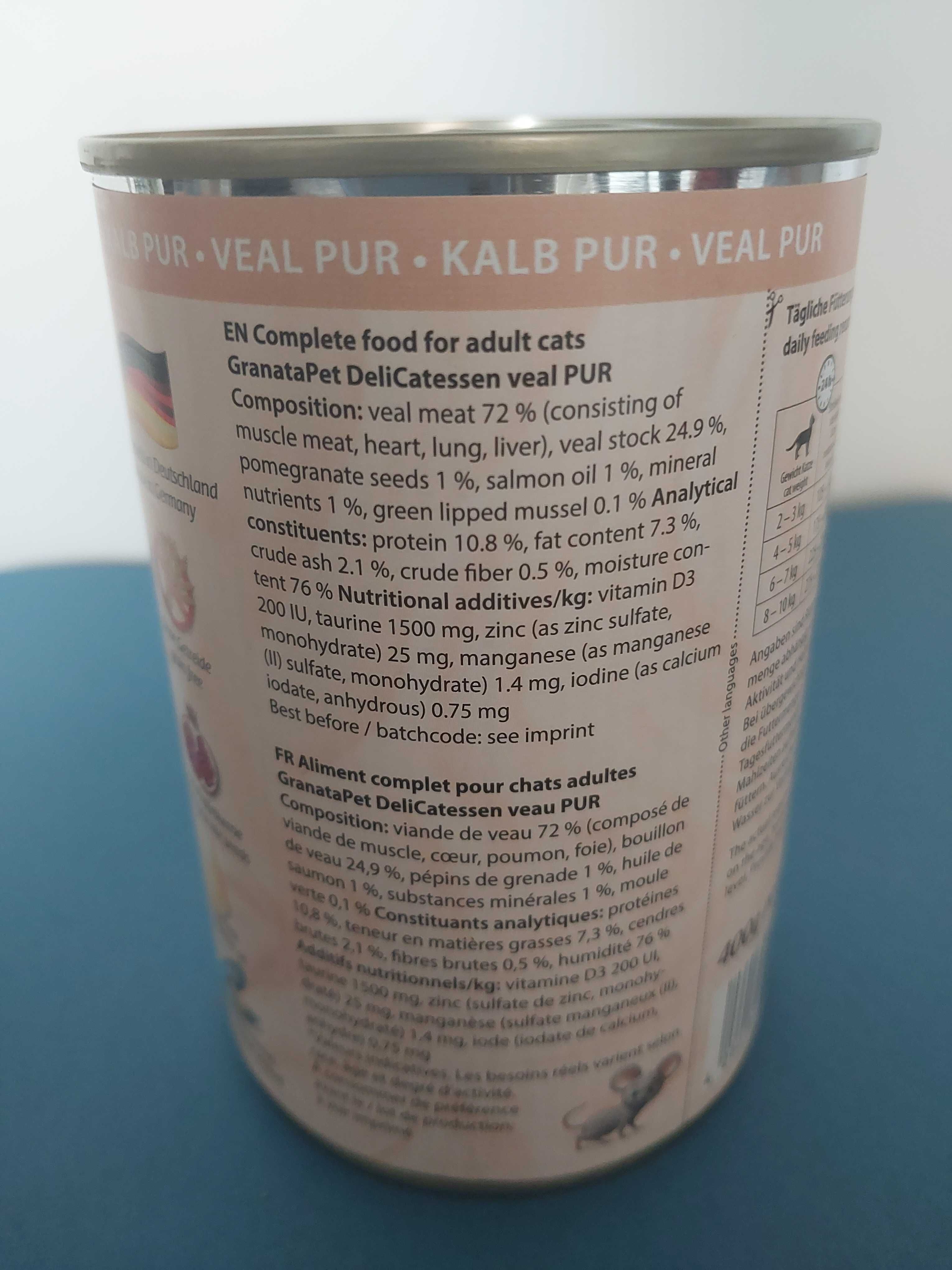 GranataPet bez zbożowa karma dla kota wysokiej jakości cielęcina 7x400