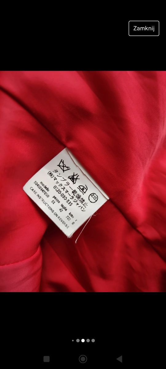 Prześliczny czerwony żakiet marynarka taliowana  Max Mara