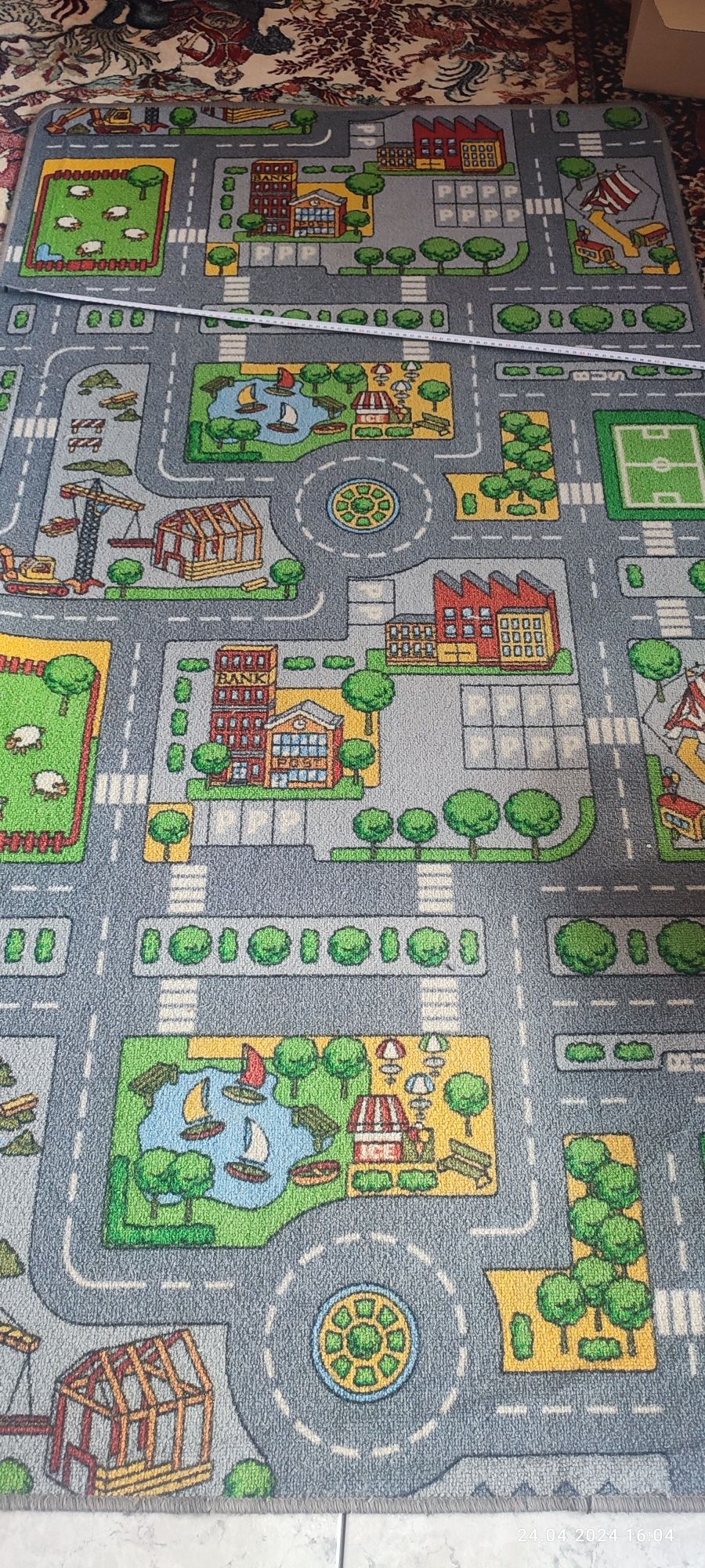 Dywan dziecięcy ok 100x189 cm ulice miasto droga uliczki playcity