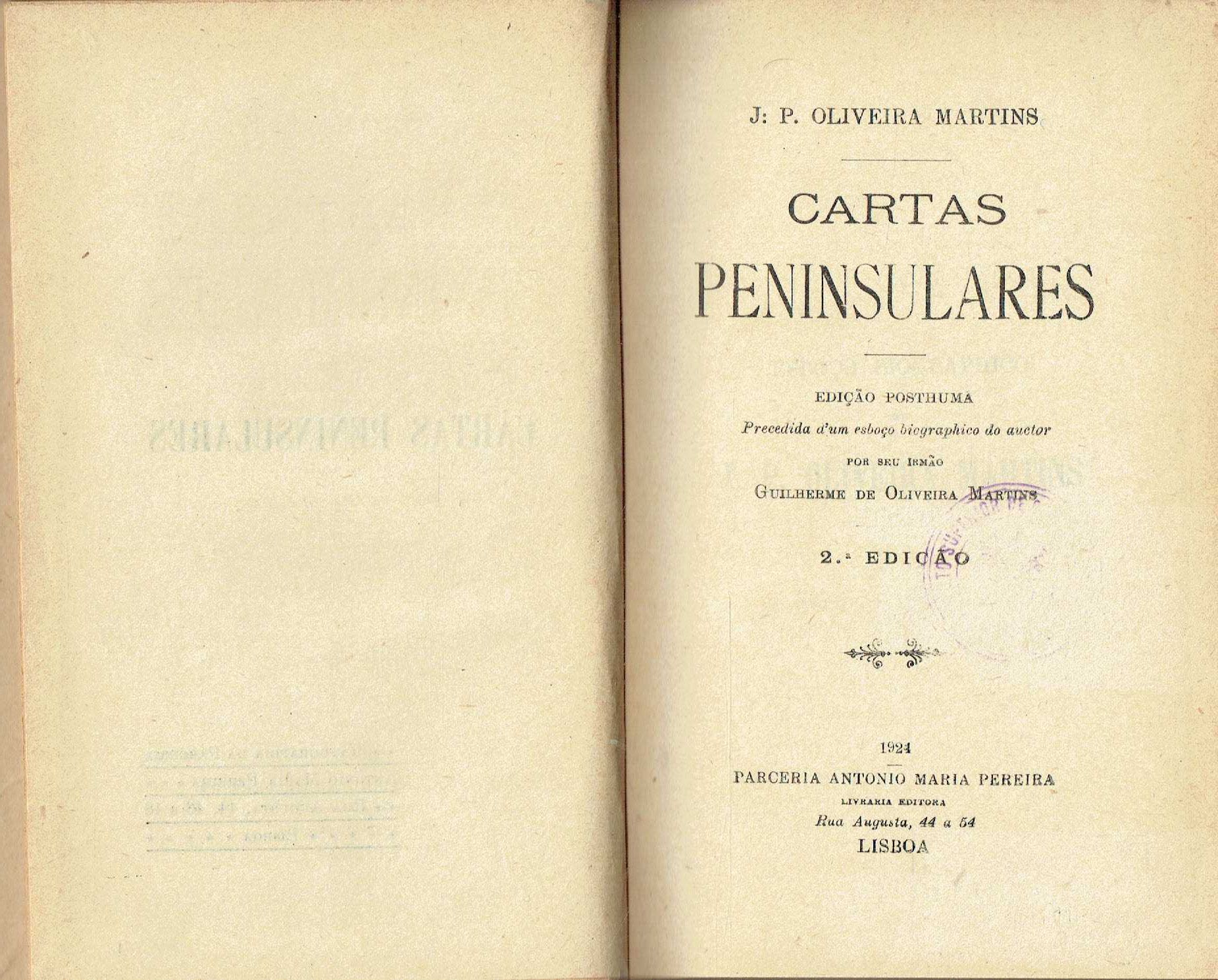 7837

Cartas peninsulares 
de Oliveira Martins