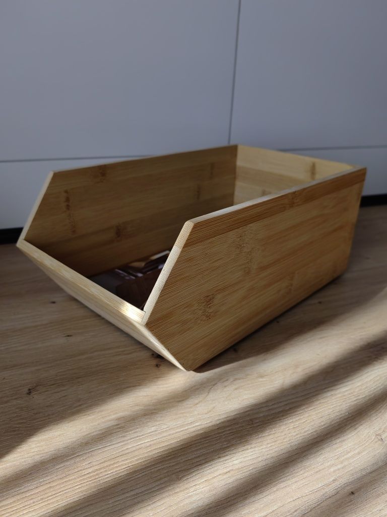 Duży Pojemnik pudełko organizer BAMBUSOWY do przechowywania 30x17x12,5