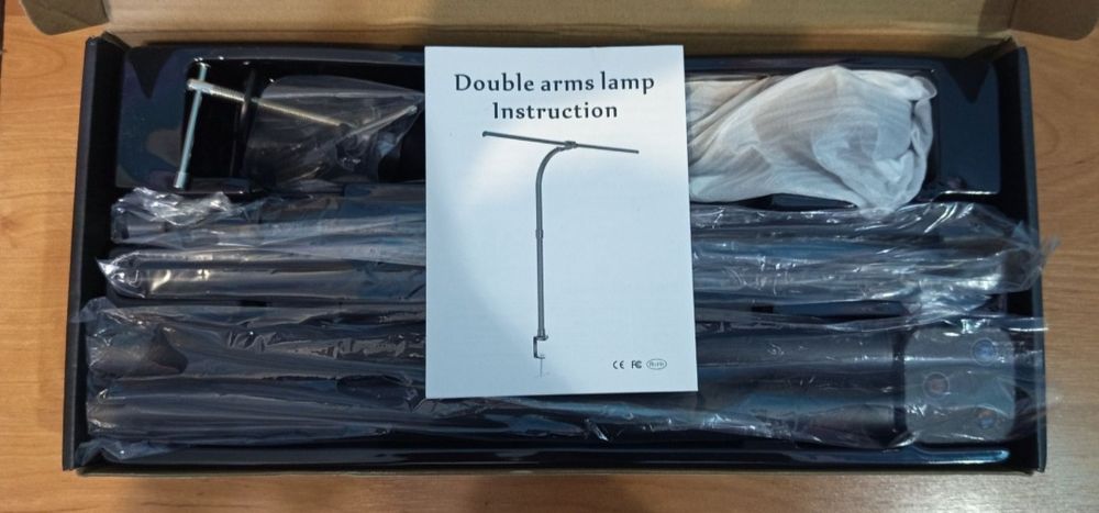 Mocna Lampka na monitor biurko LED Dwugłowicowa z pilotem nocna zestaw