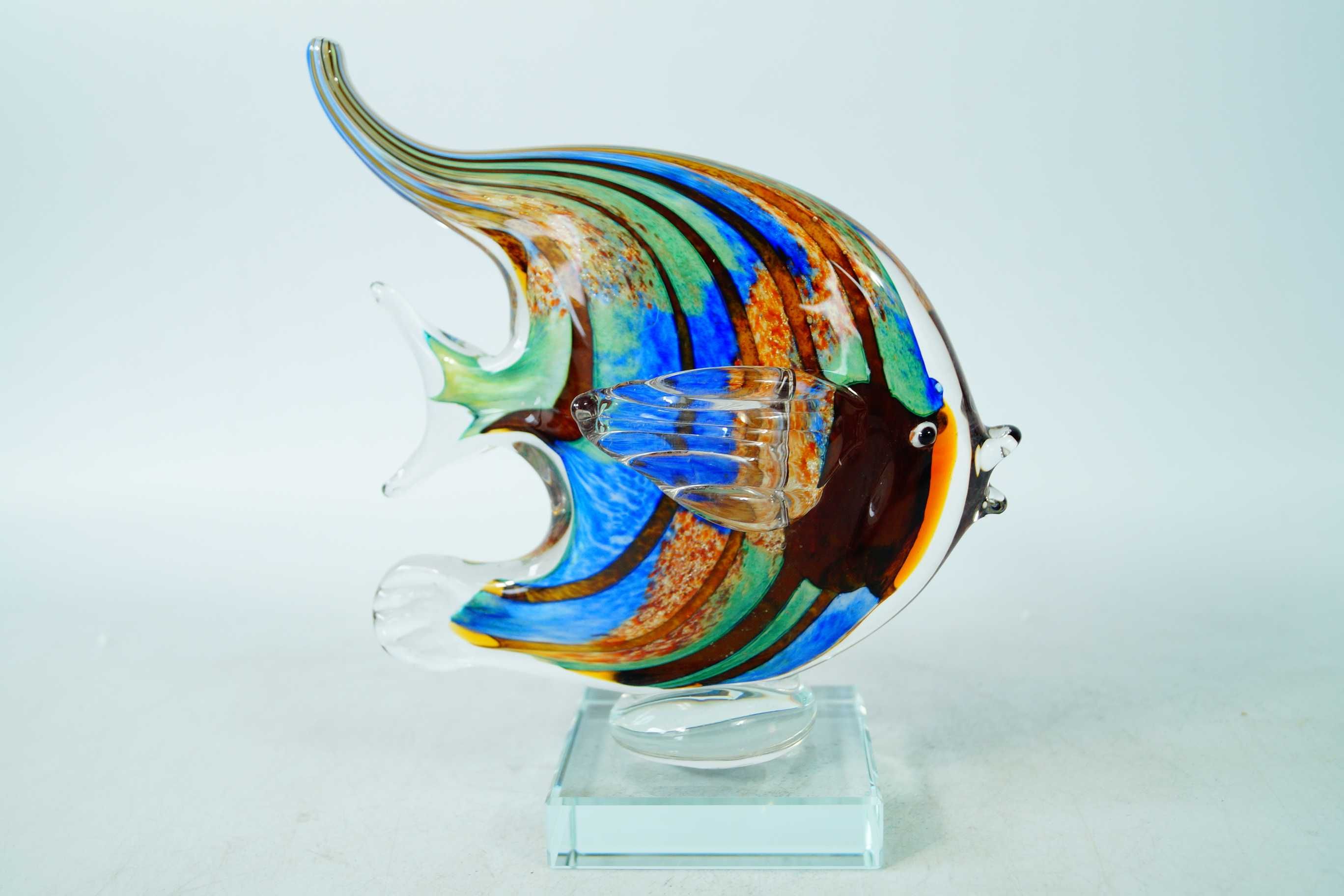 Figura szklana MURANO style piękne kolory Ryba Skalar