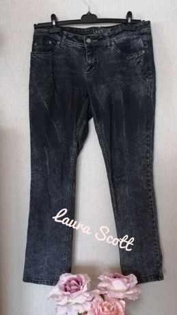 Spodnie Laura Scott 40 L czarne dżety ćwieki kieszenie