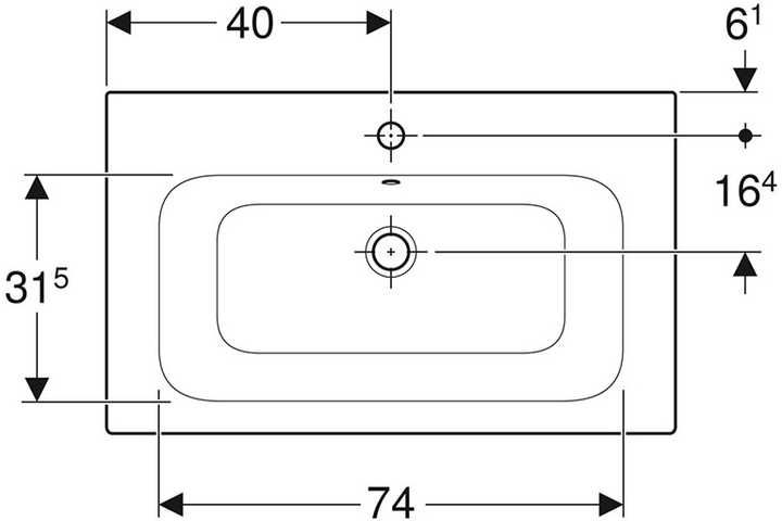 Умивальник Geberit Selnova Square 500.995.00.1