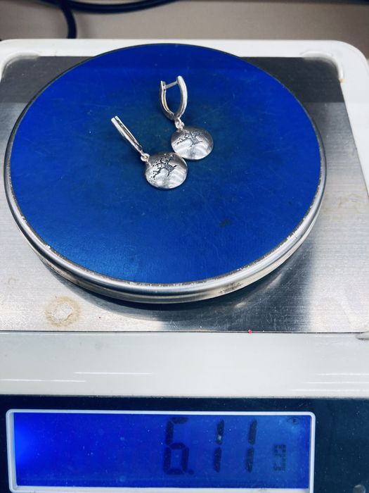 Сережки каблучка браслет срібло