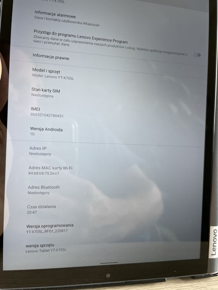 Tablet Lenovo Yoga Smart Tab 10,1" 4GB ramu 64GB
