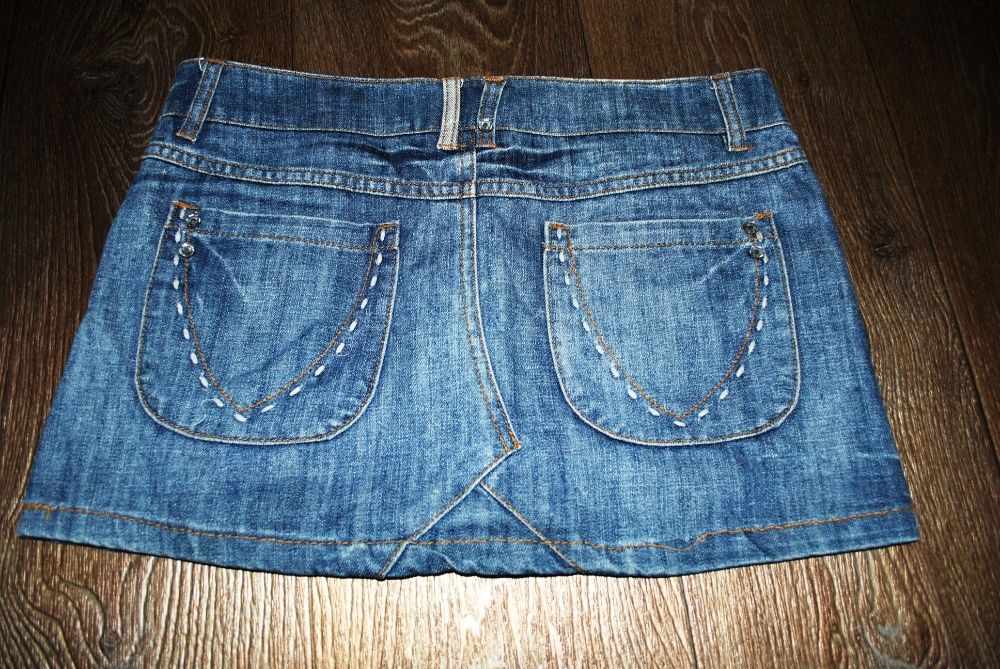 Юбка мини s джинсовая синяя denim mexx крутая mom летняя m&s