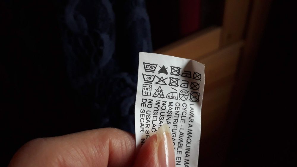 Stradivarius sukienka XS granatowa koronkowa