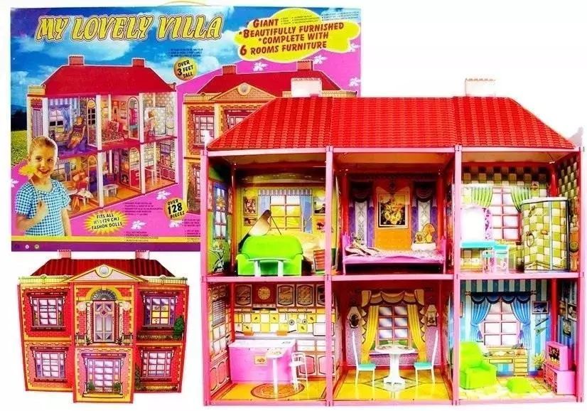 Domek dla lalek z meblami. Leantoys. Nowy Produkt