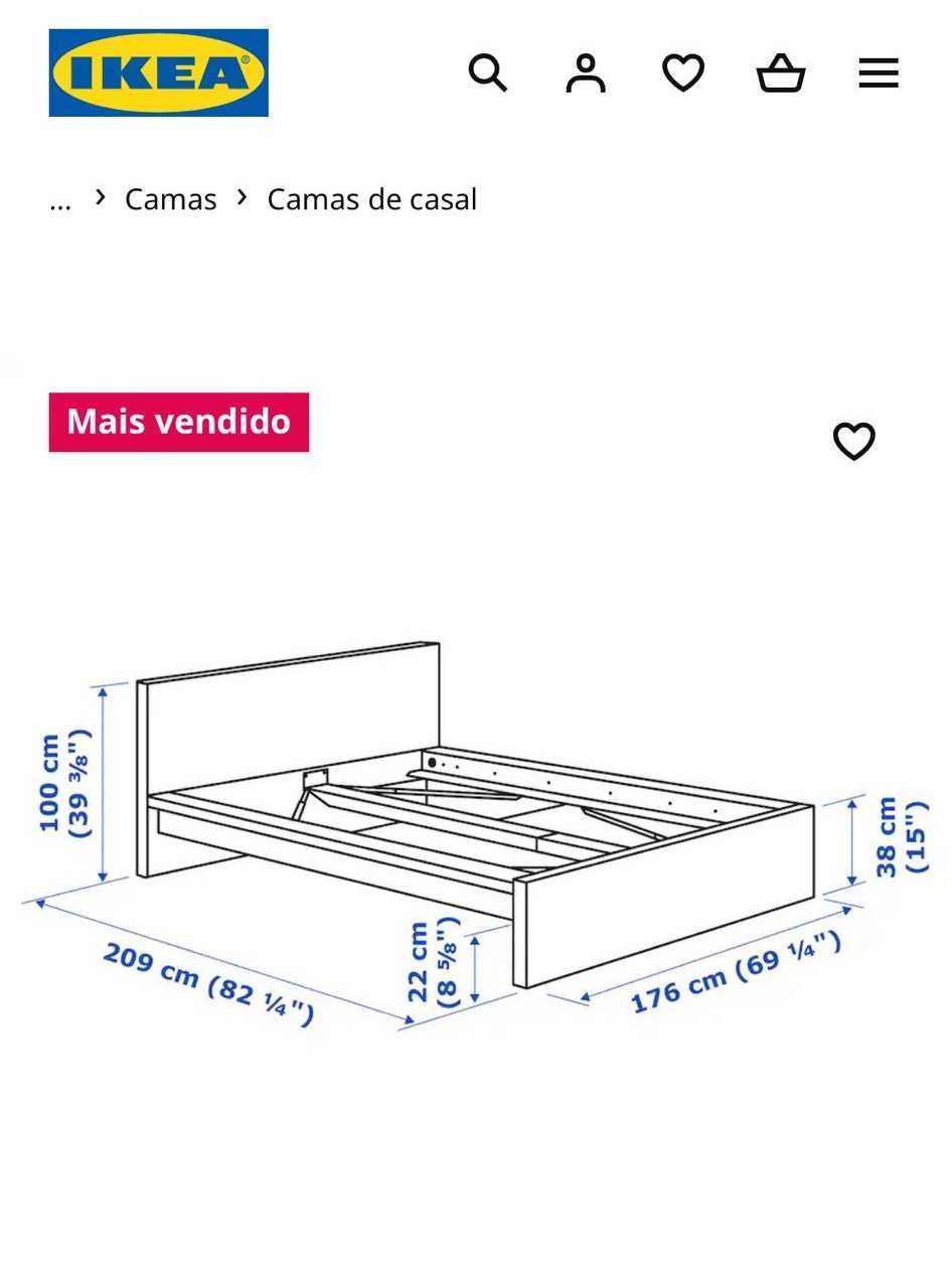 Estrutura de cama de casal Ikea