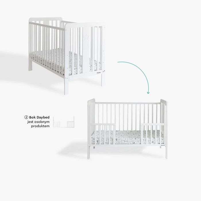 Łóżeczko dzieciece Woodies Star Cot 120 x 60 cm