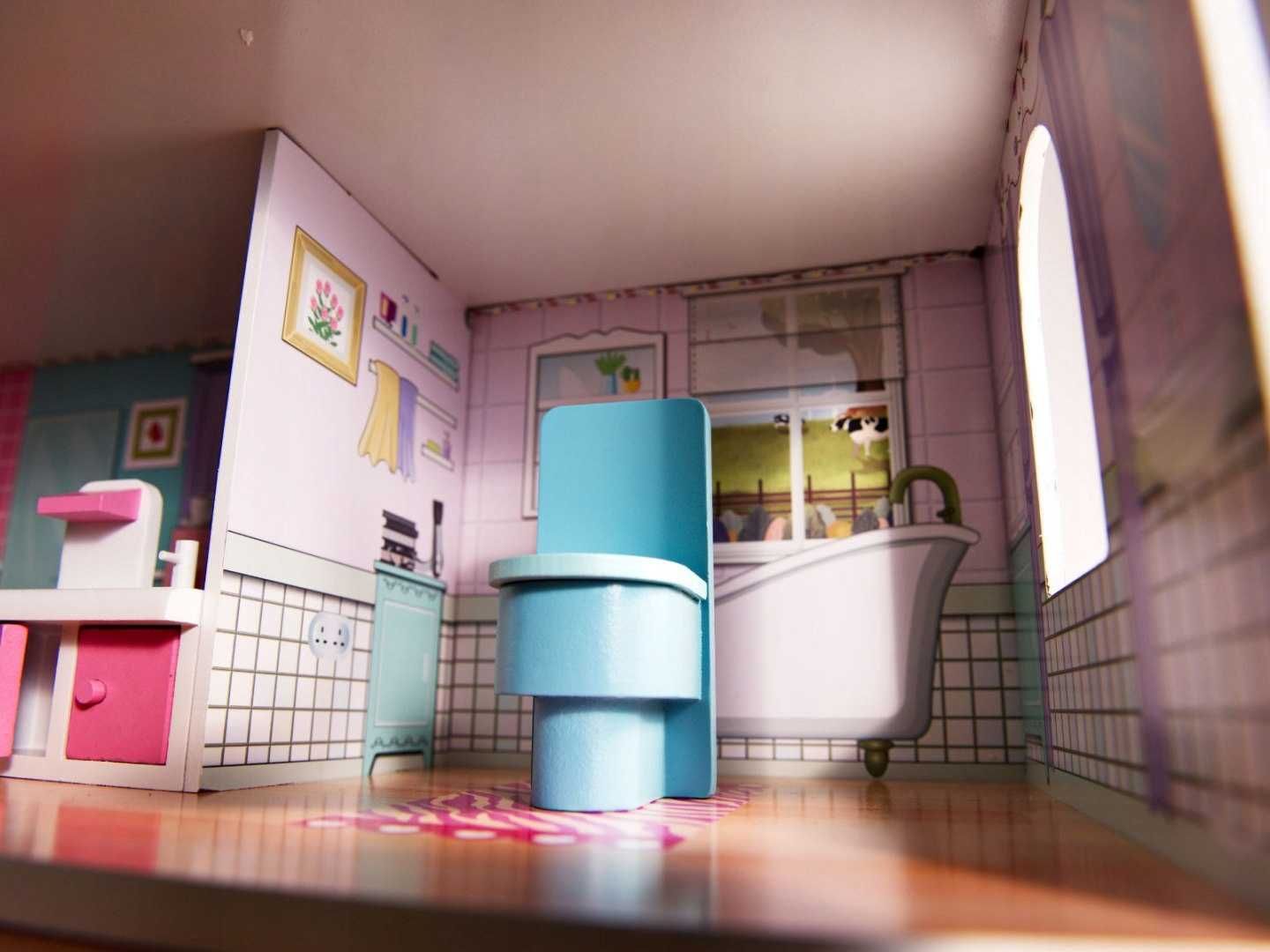 Domek Dla Lalek, Drewniany Duzy Domek, nieużywany NOWY