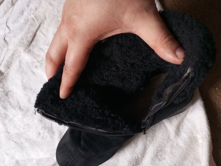 Ботинки женские зимние кожаные полусапожки Италия