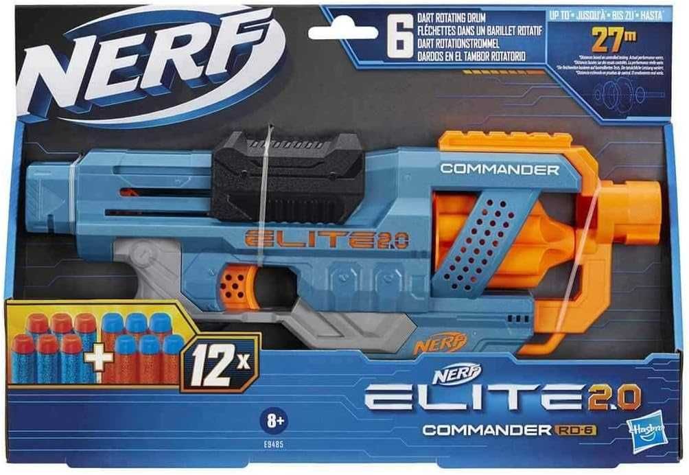 Wyrzutnia Nerf Elite 6 Strzałek w Magazynku Obrotowy do 27 Metrów