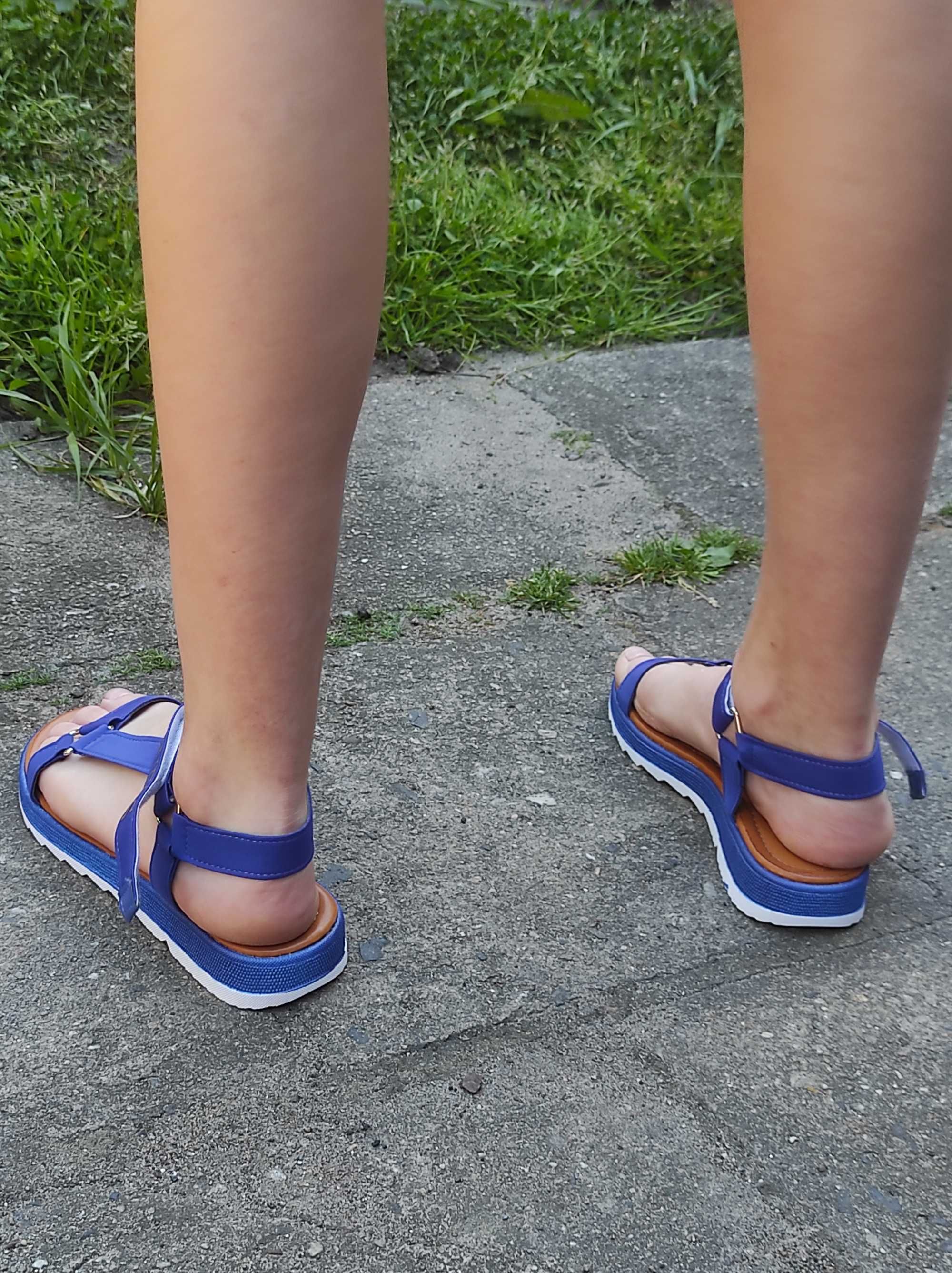 Granatowe sandały damskie rozmiar 38