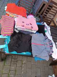 Pakiet odzieży dla dziewczynki ok 50 szt 122 zestaw ubrań