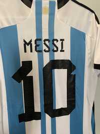 Camisola Argentina Messi com patch Campeão