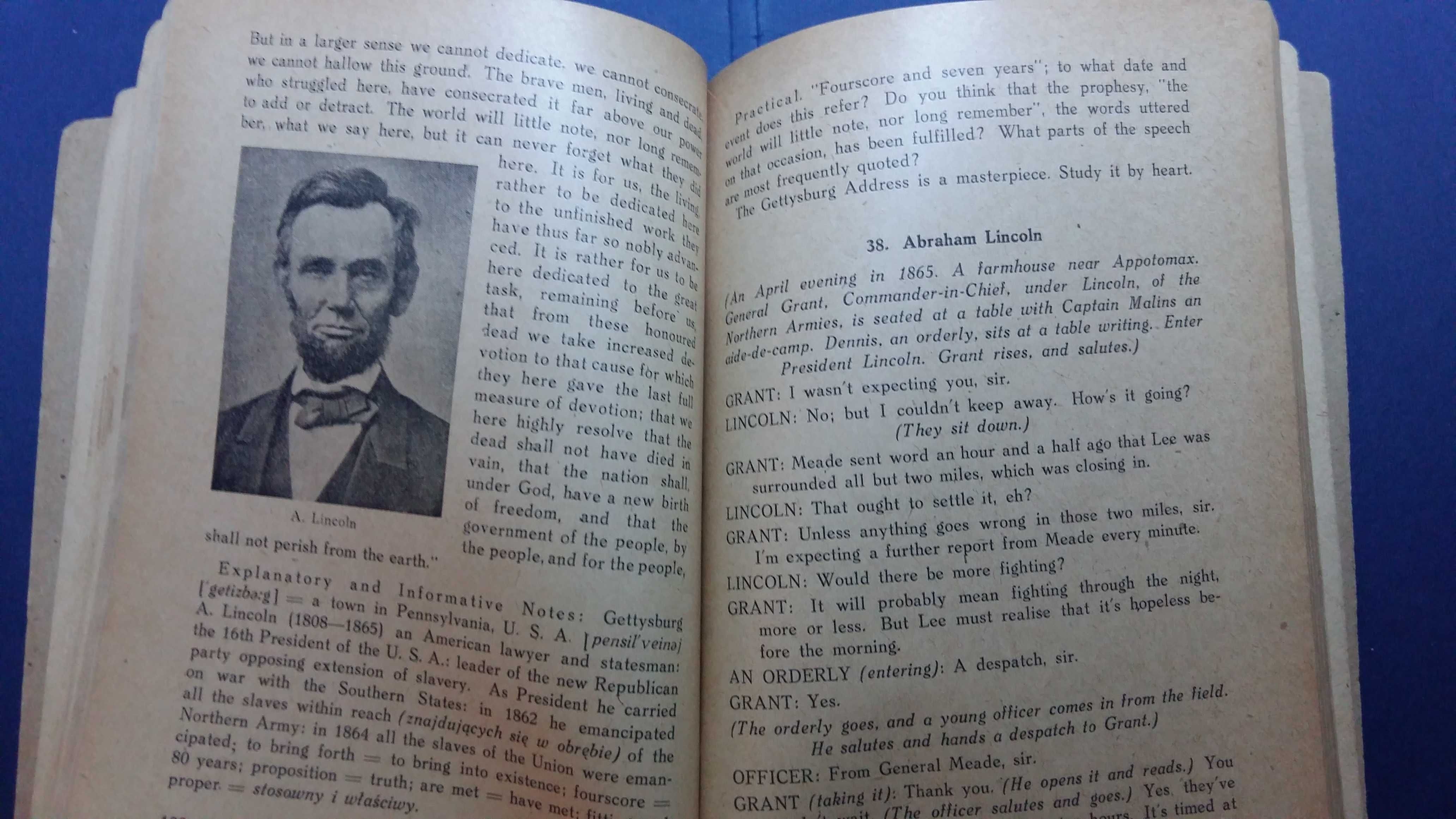 READINGS ABOUT ENGLAND and AMERICA podręcznik j. angielskiego z 1946r.