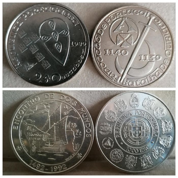 Moedas prata 250 e 1000$00