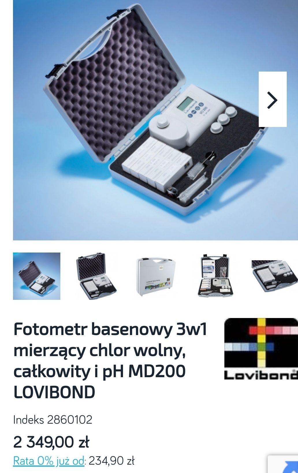 Fotometr 3w1 tester  wody  pH CL CyA Lovibond MD200