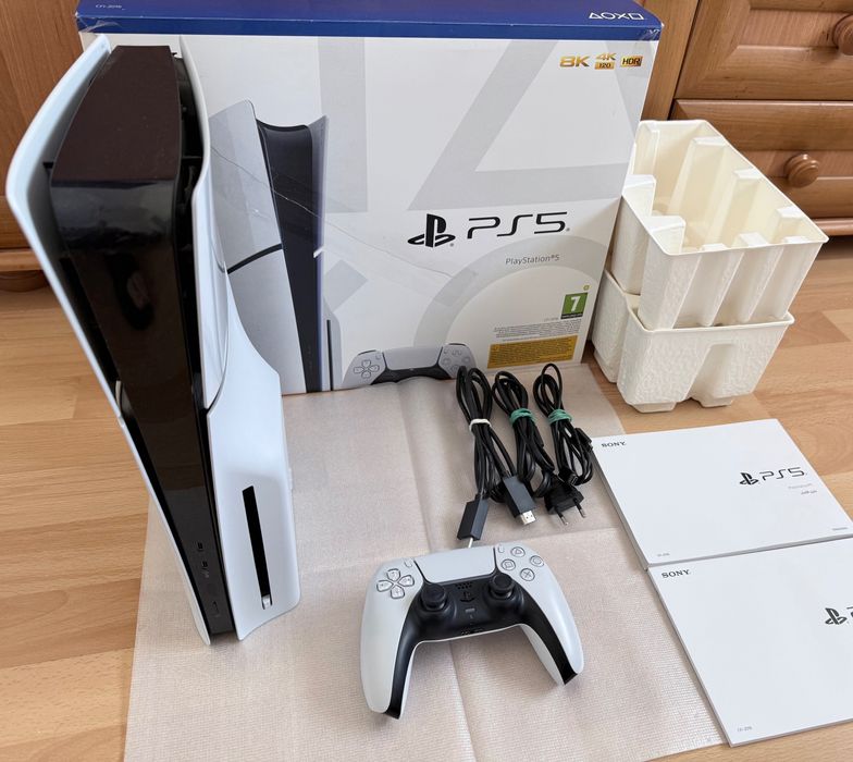 PS5 Slim 1TB Napęd +6 Gier +Pad Pełen Zestaw