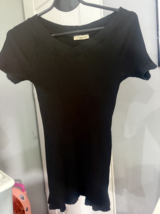 Bluzka tunika S/M prążkowana koszulka bawełna