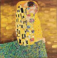Gustav Klimt "Pocałunek" - Obraz olejny, wymiary 100x100, na płótnie