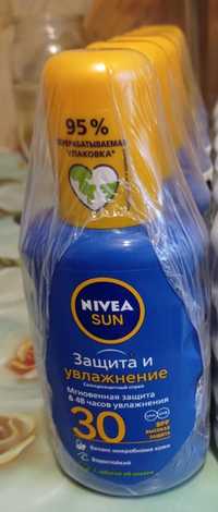 Спрей сонцезахисний крем Nivea Захист і зволоження. Крем для рук, лица