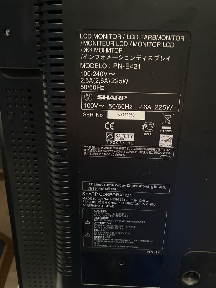MONITOR LCD 42 cali sharp PN-421 z pilotem