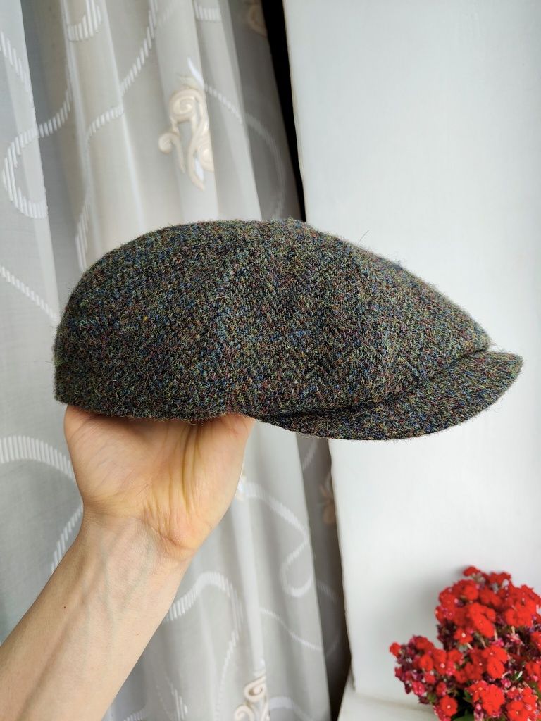 Шерстяна кепка восьмиклинка Harris Tweed 59-60 кашкет картуз хулиганка