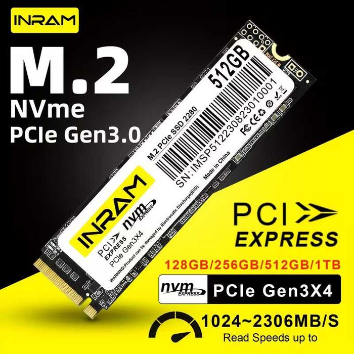 Новий ССД INRAM M2 SSD - 512 ГБ Гарантія Рік