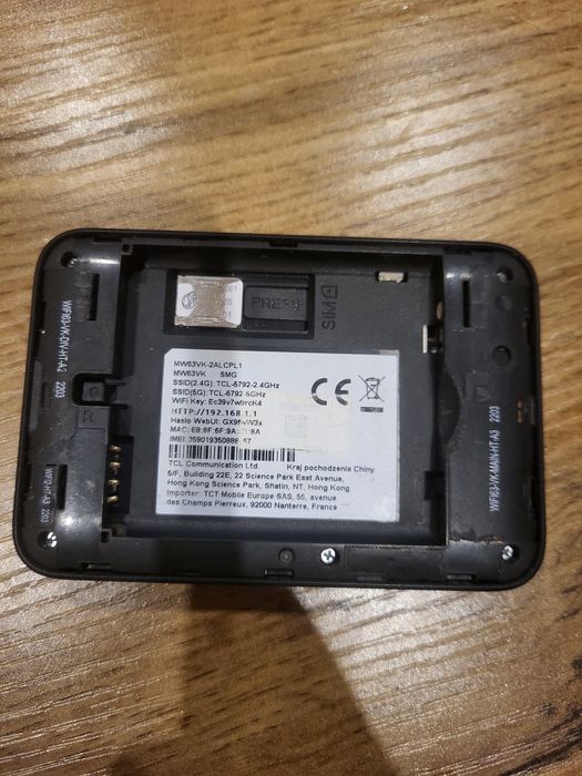 Router mobilny TCL  MW63VK WiFi (bez ładowarki)