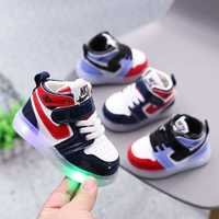 Детские светящиеся LED кроссовки для мальчика Обувь детская Хайтопы