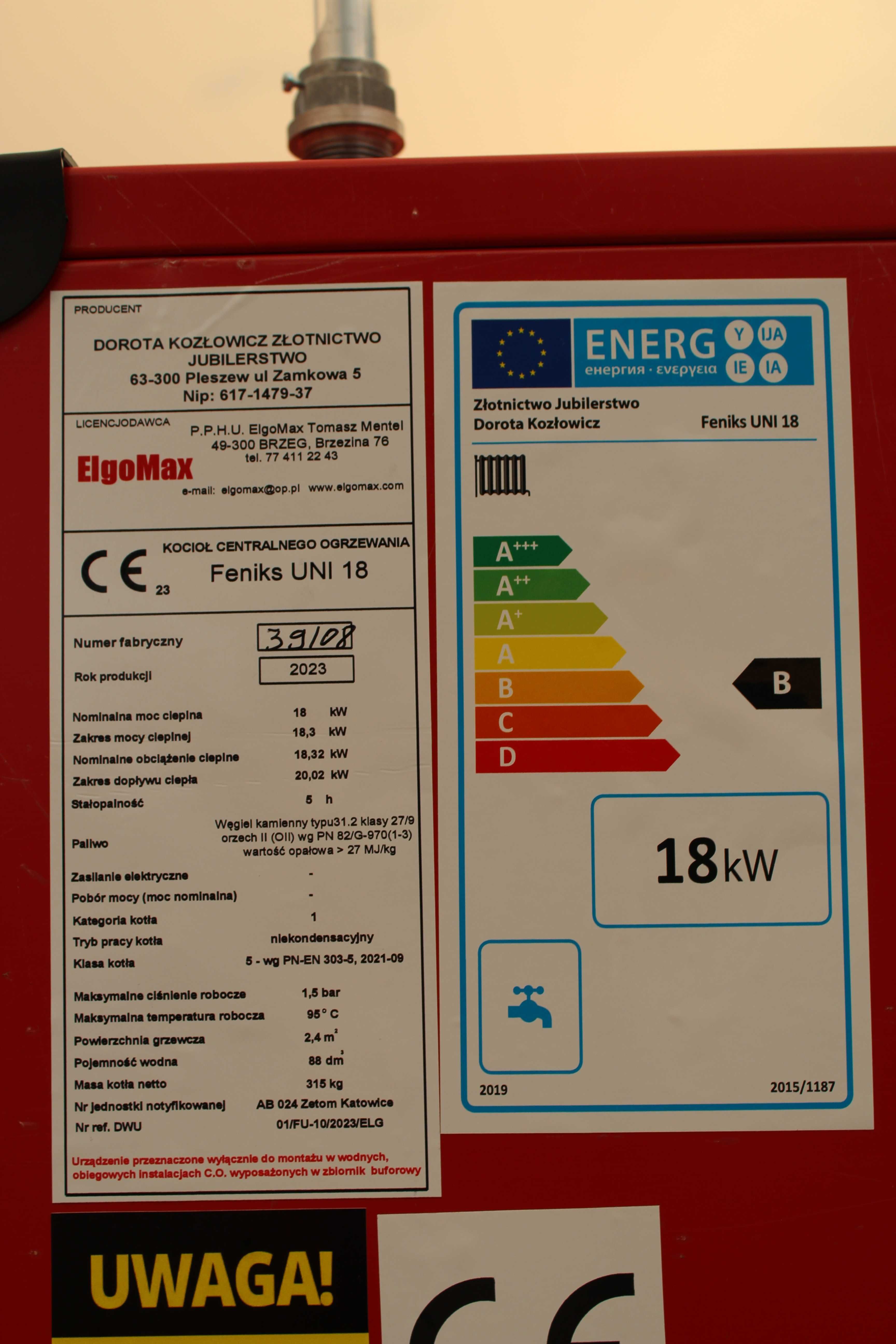 KOCIOŁ Węgiel 18 kW. Klasa 5 Piece KOTŁY Drewno Chrust Zasypowy