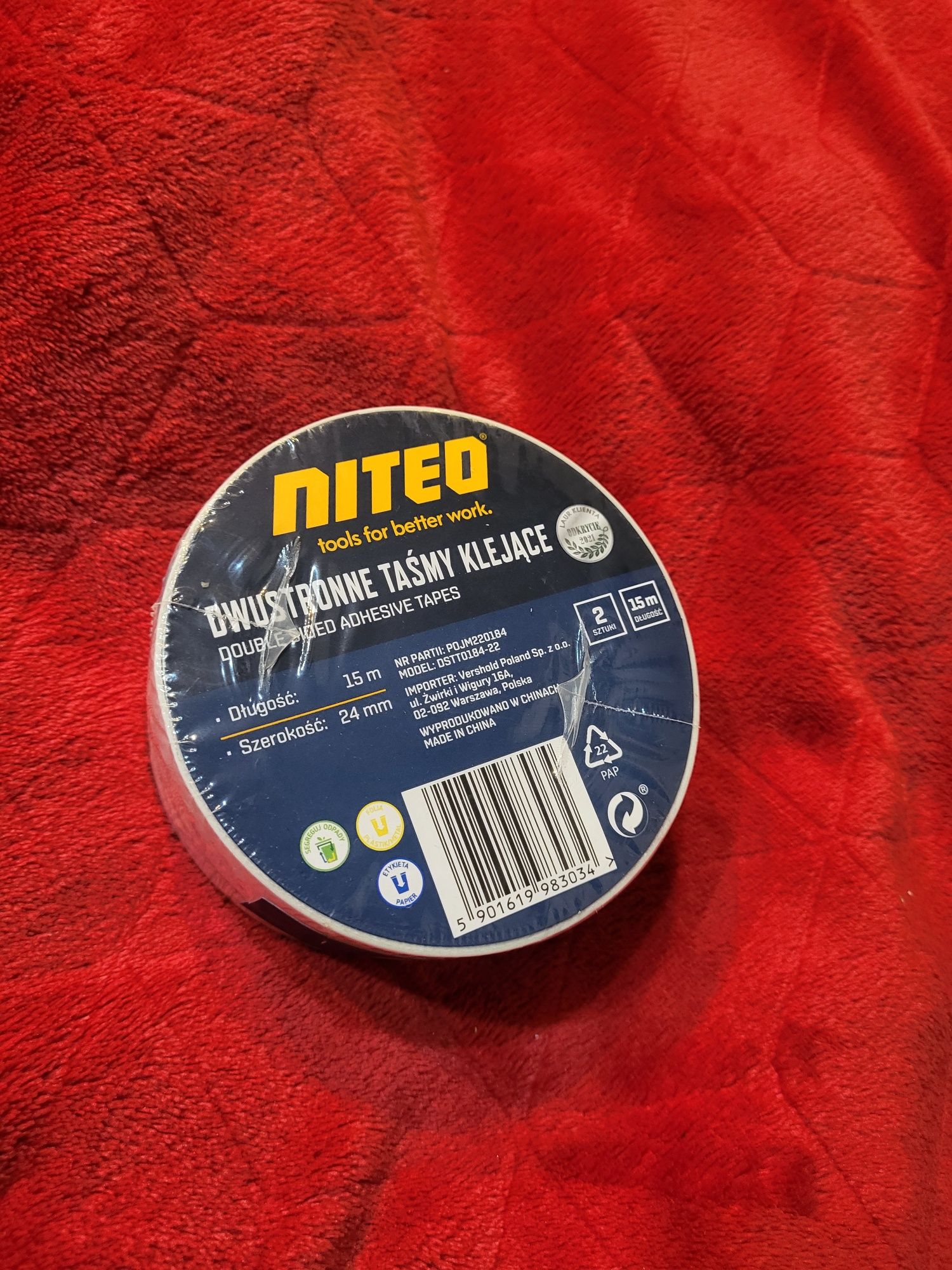 Dwustronne taśmy klejące 15m/24mm Niteo