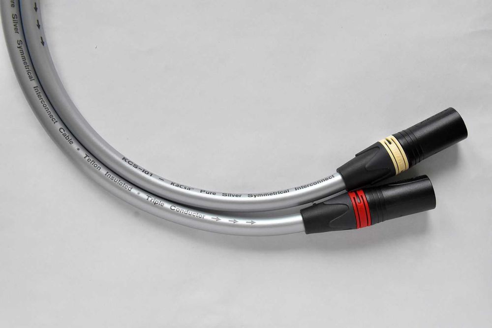 Interkonekt XLR KACSA KCS-I01 PURE SILVER czyste SREBRO Ag OD 30 cm