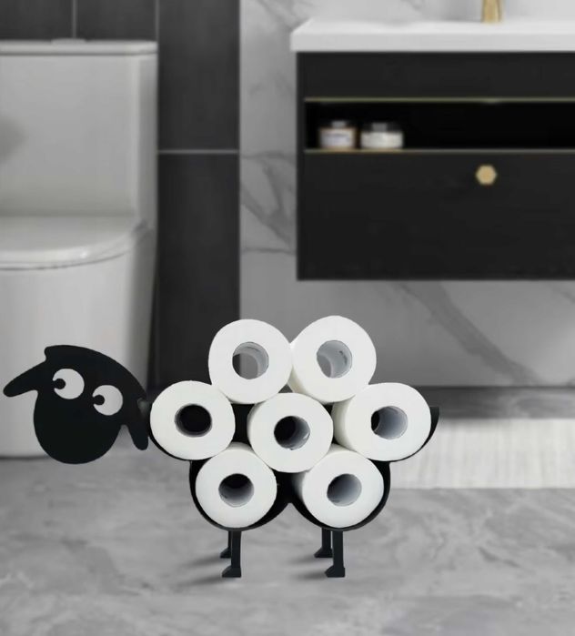 Zabawny stojak na papier toaletowy OWCA -stylowy wieszak do łazienki!