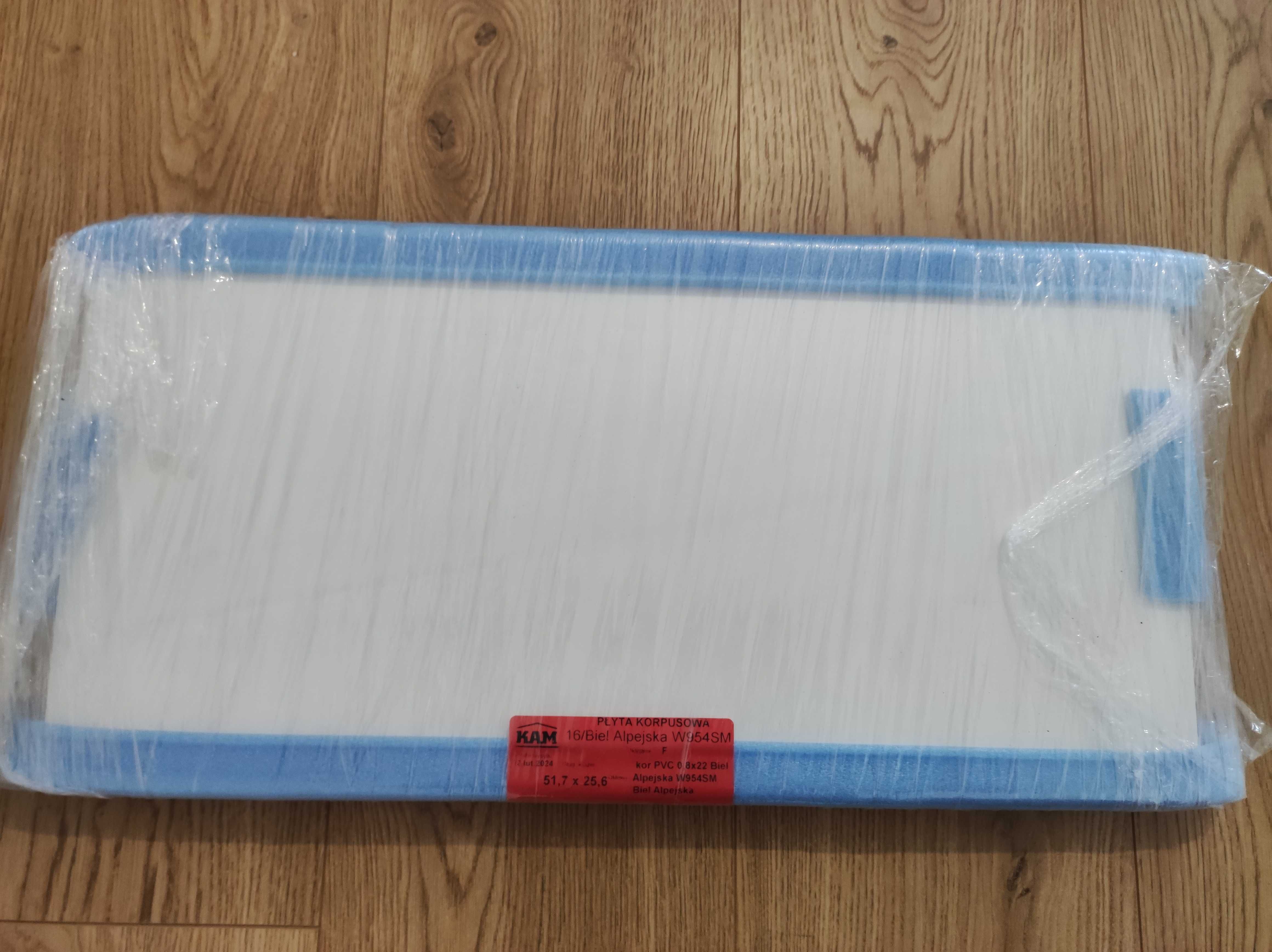 Płyta korpusowa meblowa biel alpejska półka 51,7 x 25,6 cm