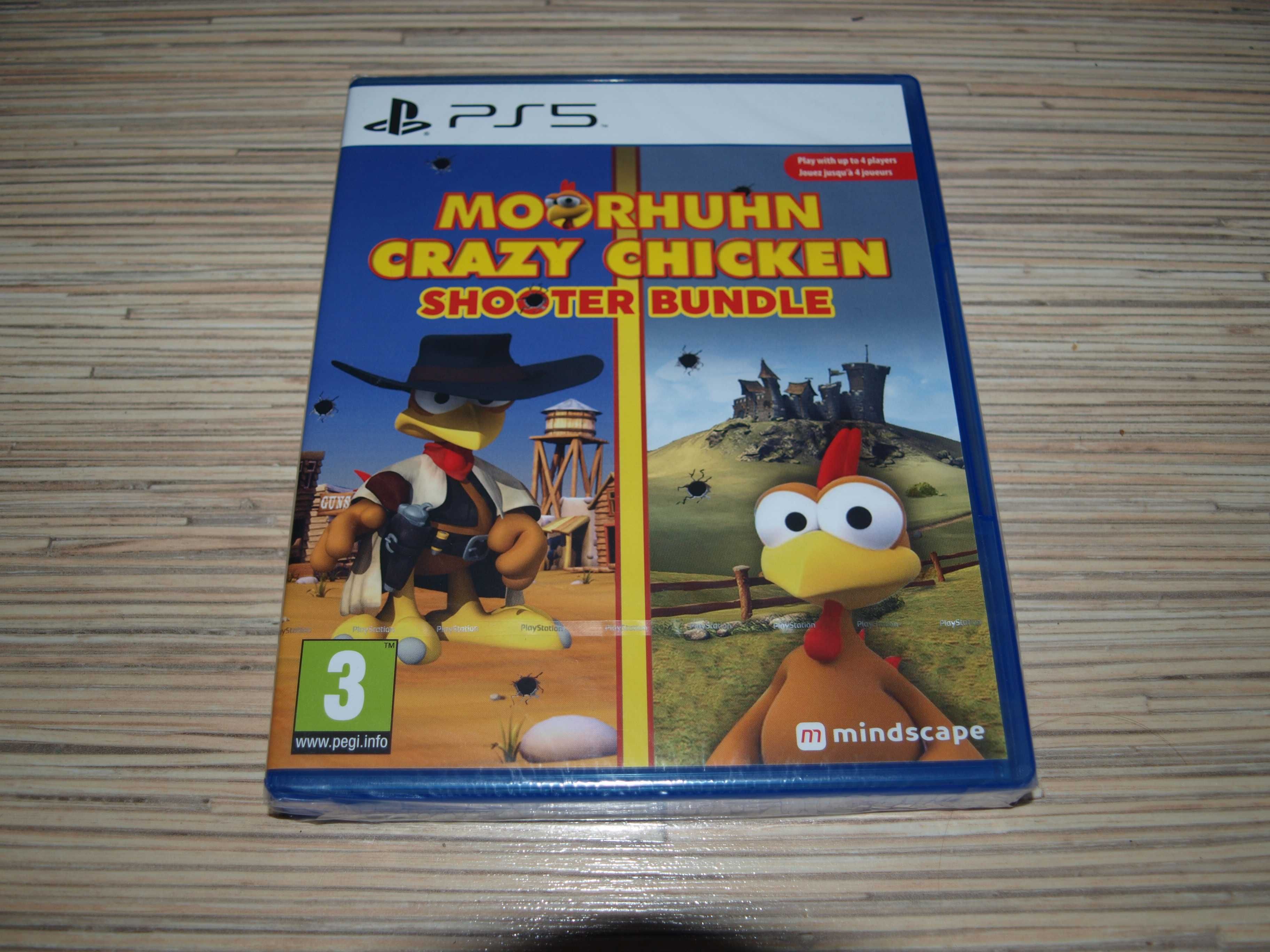 Gra Moorhuhn Crazy Chicken shooter bundle remake ps5 nowa we folii!!