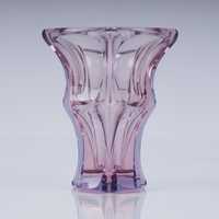 Art deco szklany wazon, Czechosłowacja lata 50-te