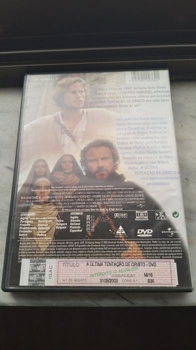 DVD A Última Tentação de Cristo