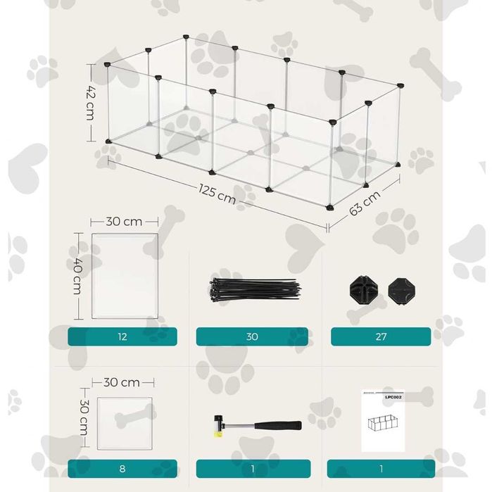 Kojec dla zwierząt z panelami podłogowymi wybieg dla królików,świnek