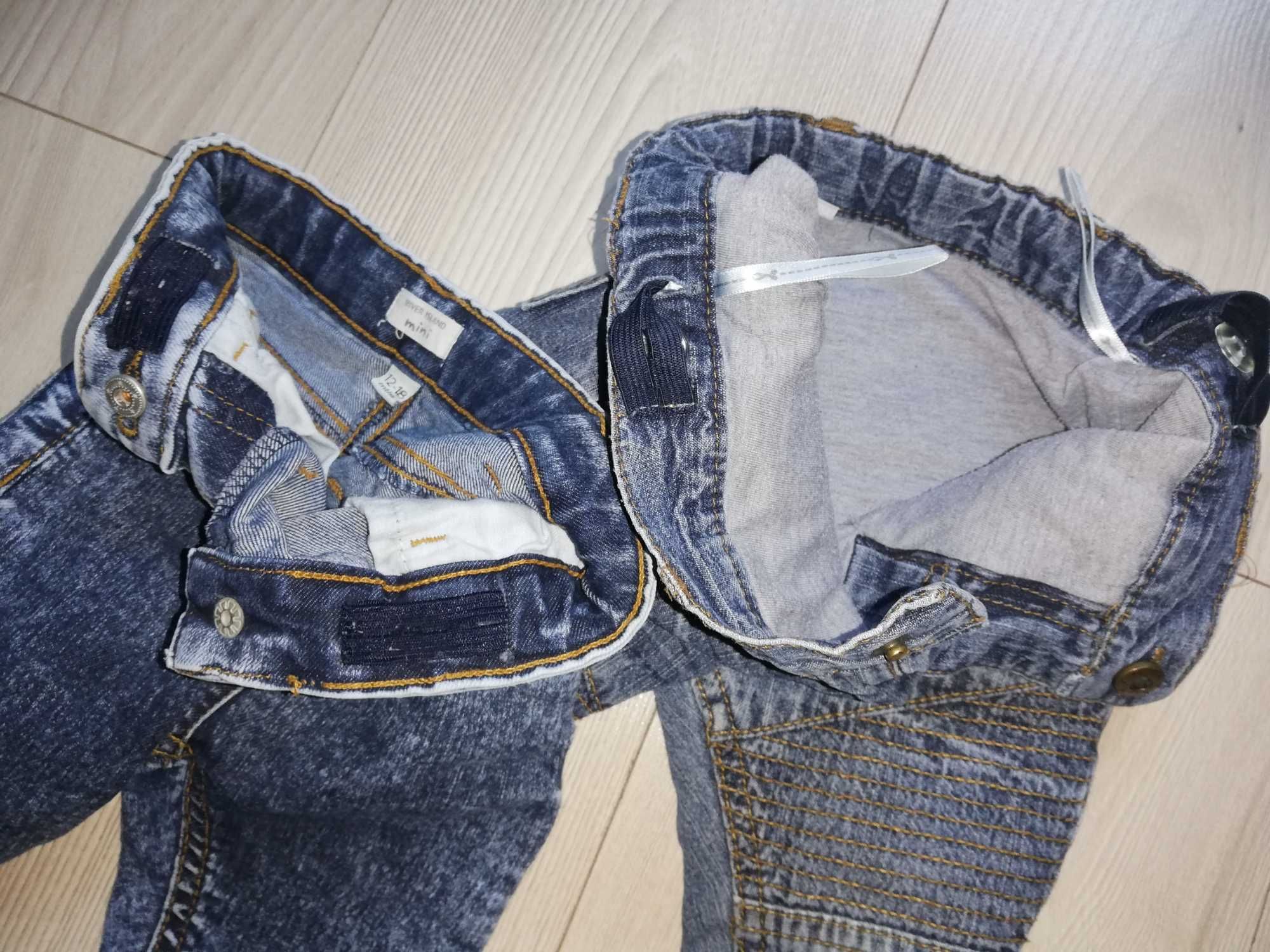 2 pary spodni dzinsowych spodenki jeansowe roz. 80 w stanie idealnym