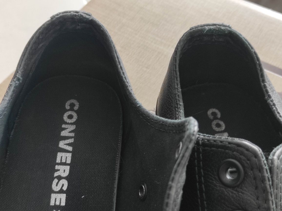 Czarne skórzane trampki Converse all star size 6 unisex