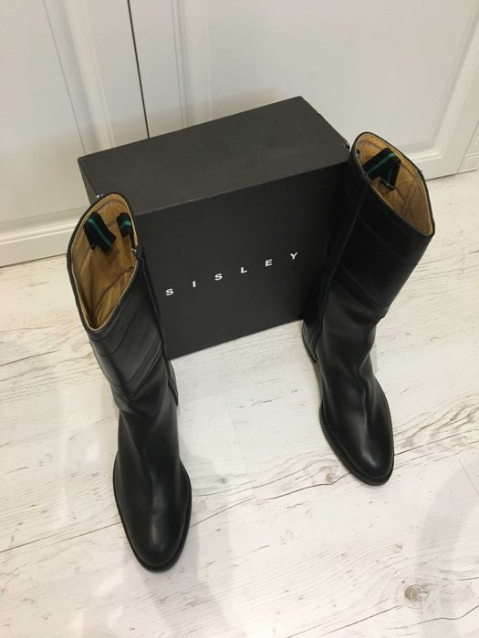 Сапоги кожаные демисезонные бренда "SISLEY" р 41, 100 % ОРИГИНАЛ