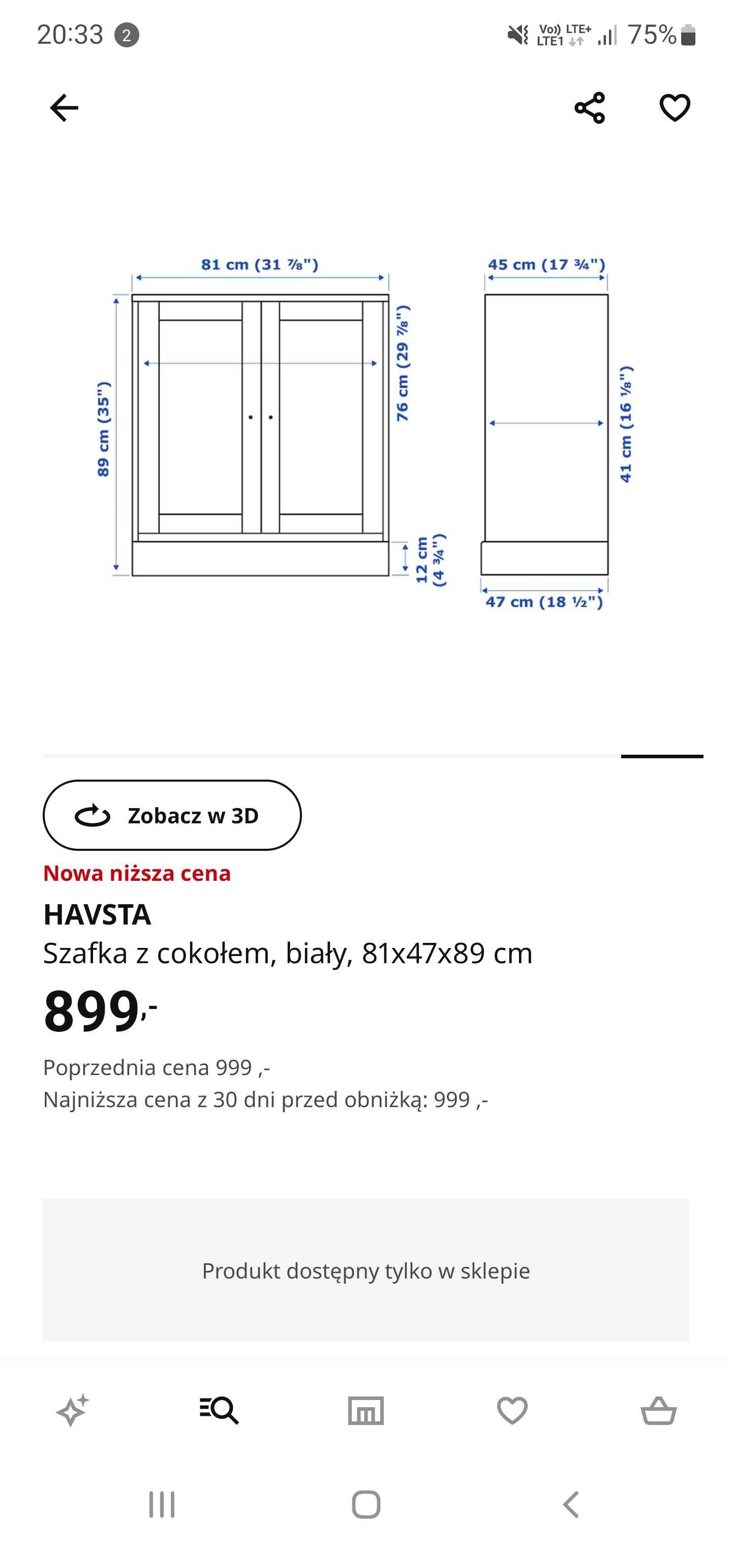 Szafka Ikea Havsta